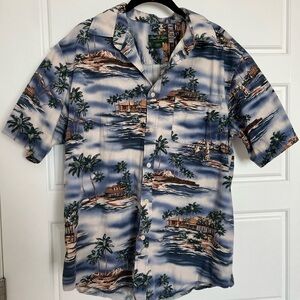 𝅺david Taylor Men’s Tropical‎ Button Up Size Large